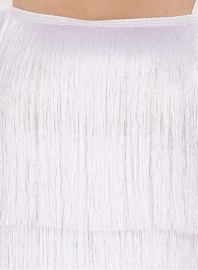 PREMDAS LACES Premdas lace Off White 20inch Long Fringe Tassel Polyester Chainette Fringes Latin Dress Macrame Lace Samba Dancewear Trimming Trims 1mtr Packing - Image 2